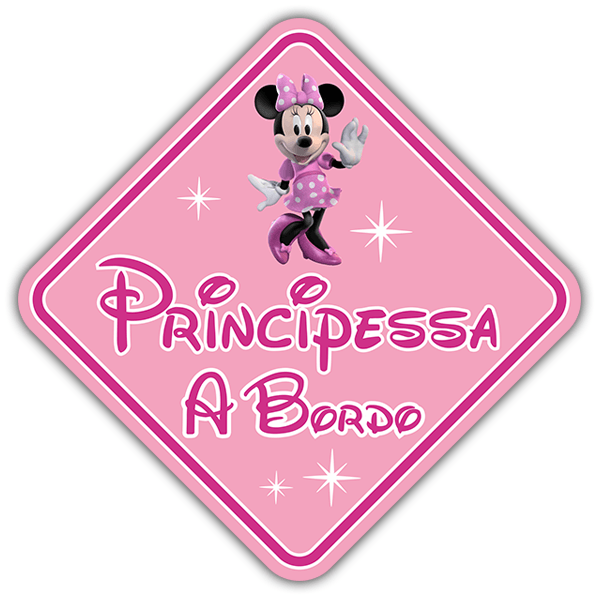 Adesivi per Auto e Moto: Principessa a bordo Disney - italiano