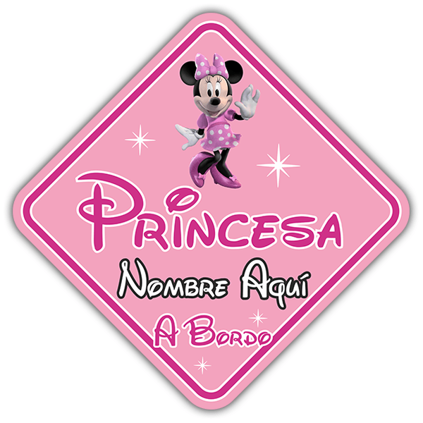 Adesivi per Auto e Moto: Princess on Board personalizzato in spagnolo