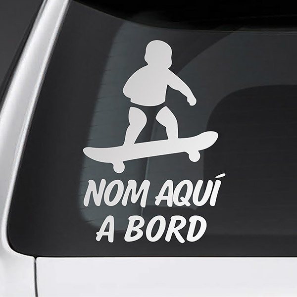 Adesivi per Auto e Moto: Skate a bordo personalizzato - catalano