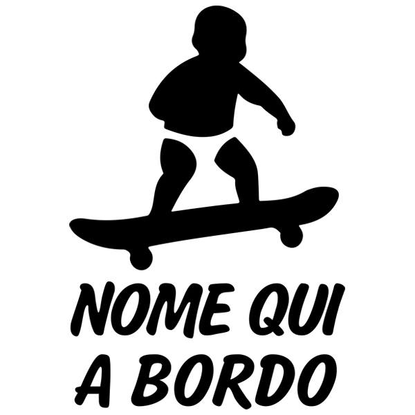 Adesivi per Auto e Moto: Skate a bordo personalizzato - italiano