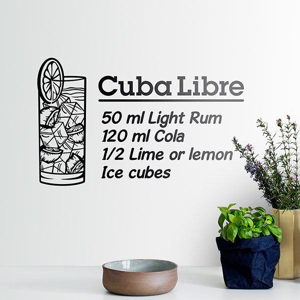 Adesivi Murali: Cocktail Cuba Libre - inglese