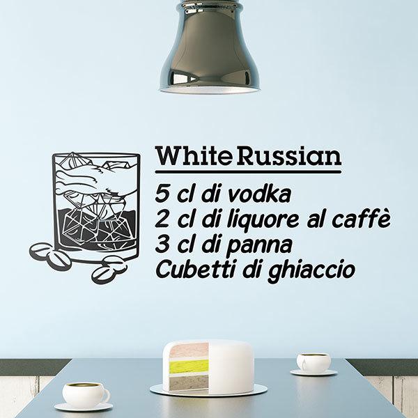 Adesivi Murali: Cocktail White Russian - italiano