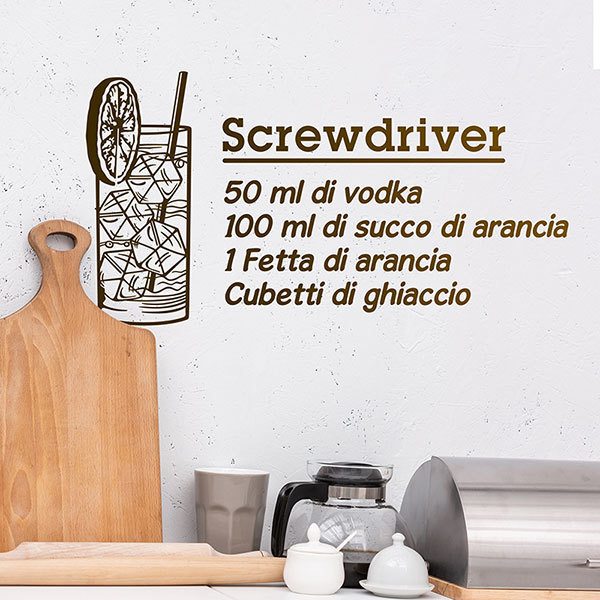 Adesivi Murali: Cocktail Screwdriver - italiano