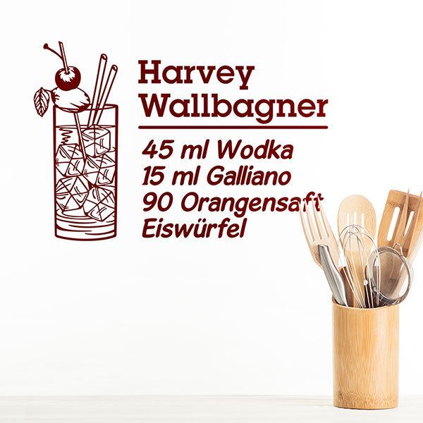 Adesivi Murali: Cocktail Harvey Wallbagner - tedesco