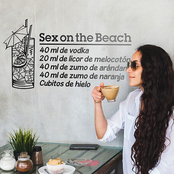 Adesivi Murali: Cocktail Sex on the Beach - spagnolo