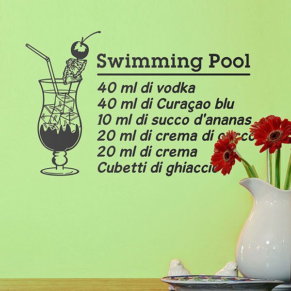 Adesivi Murali: Cocktail Swimming Pool - italiano