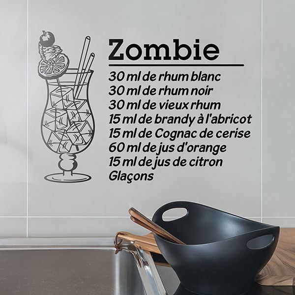 Adesivi Murali: Cocktail Zombie - francese
