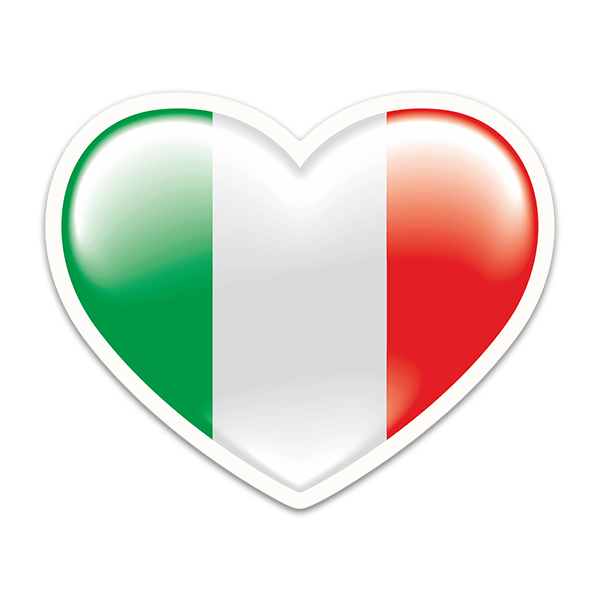 Adesivi per Auto e Moto: Bandiera cuore Italia