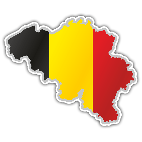 Adesivi per Auto e Moto: Mappa Bandiera Belgio
