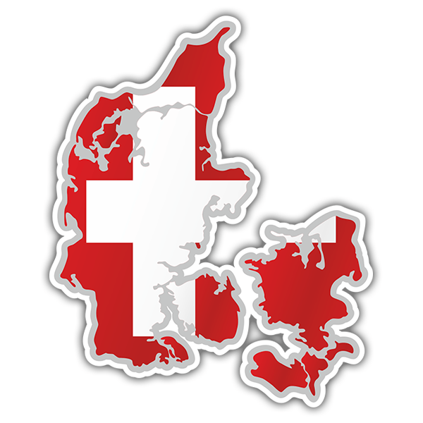 Adesivi per Auto e Moto: Mappa Bandiera Danimarca