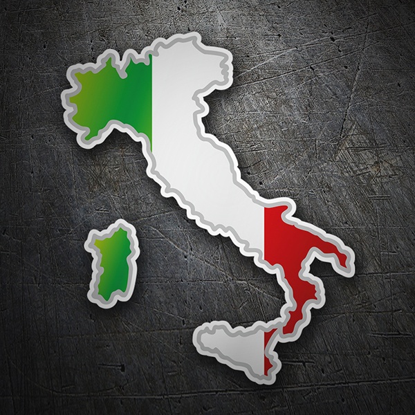 Adesivi per Auto e Moto: Mappa bandiera Italia