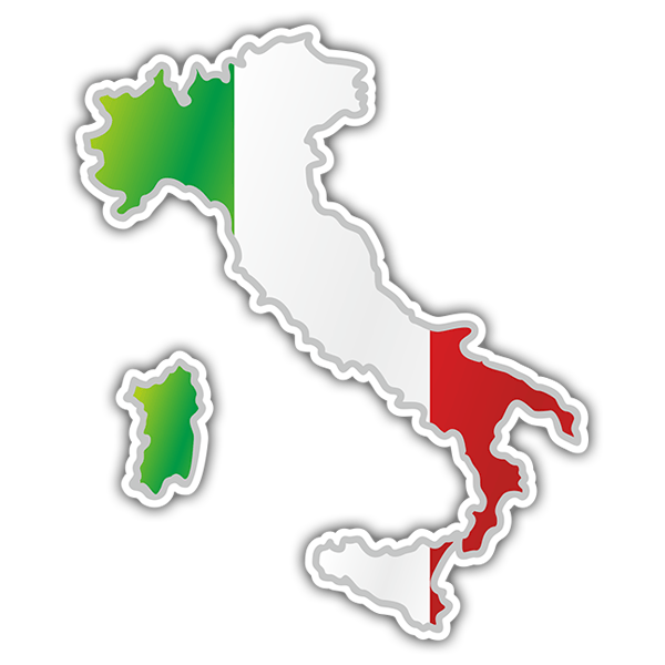 Adesivi per Auto e Moto: Mappa bandiera Italia