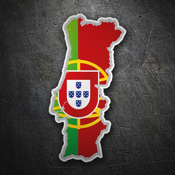 Adesivi per Auto e Moto: Mappa bandiera Portogallo