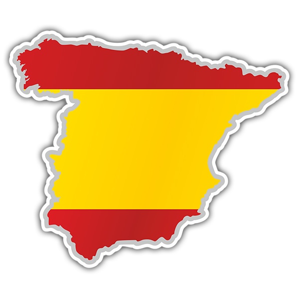 Adesivi per Auto e Moto: Mappa bandiera Spagna