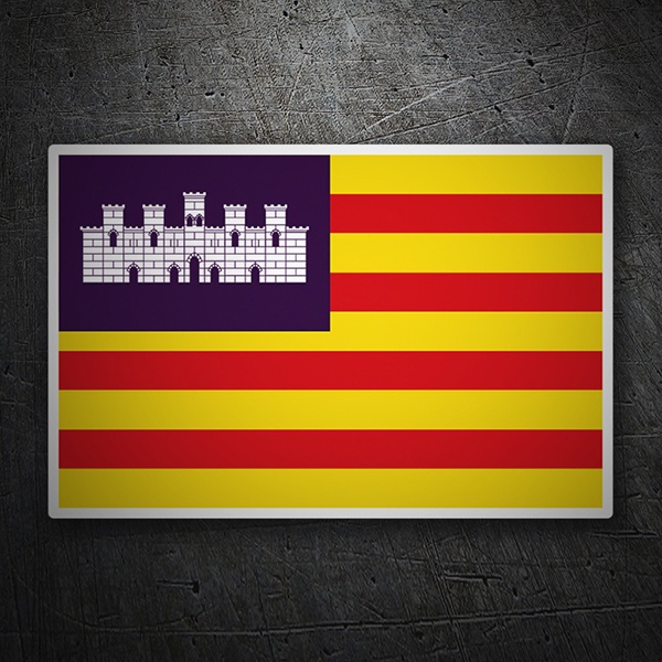 Adesivi per Auto e Moto: Bandiera Isole Baleari