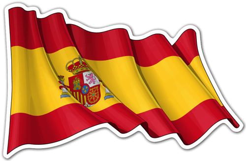 Adesivi per Auto e Moto: Bandiera della Spagna agitando