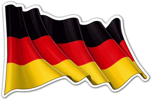 Adesivi per Auto e Moto: Bandiera tedesca agitando