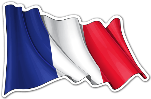 Adesivi per Auto e Moto: Bandiera della Francia sventolano