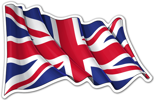 Adesivi per Auto e Moto: Bandiera UK agitando