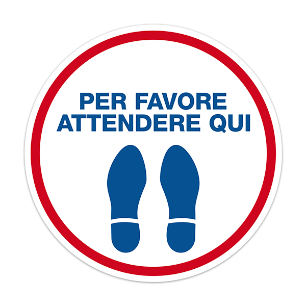 Adesivi per Auto e Moto: Protezione per favore aspetta in italiano bianco