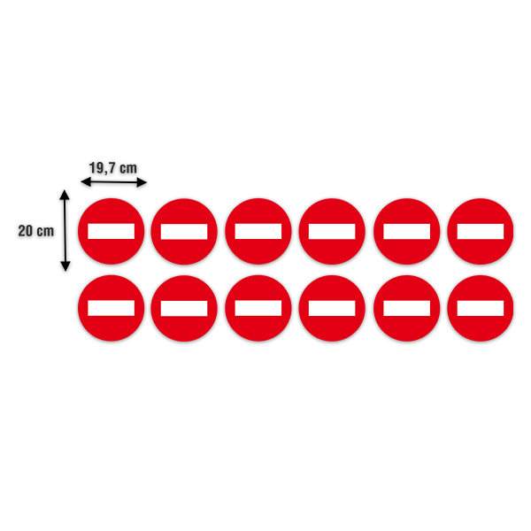 Adesivi per Auto e Moto: Set 12X per Pavimento Segni Proibiti