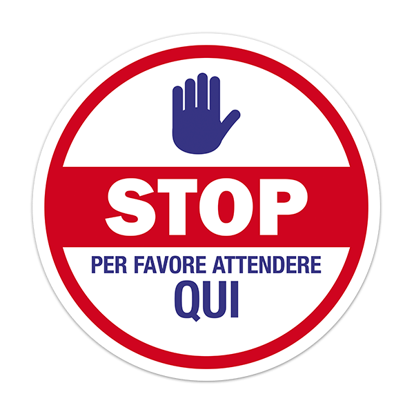 Adesivi per Auto e Moto: Protezione per favore aspetta in italiano