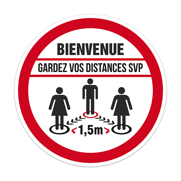 Adesivi per Auto e Moto: Protezione covid19 Benvenuti in francese