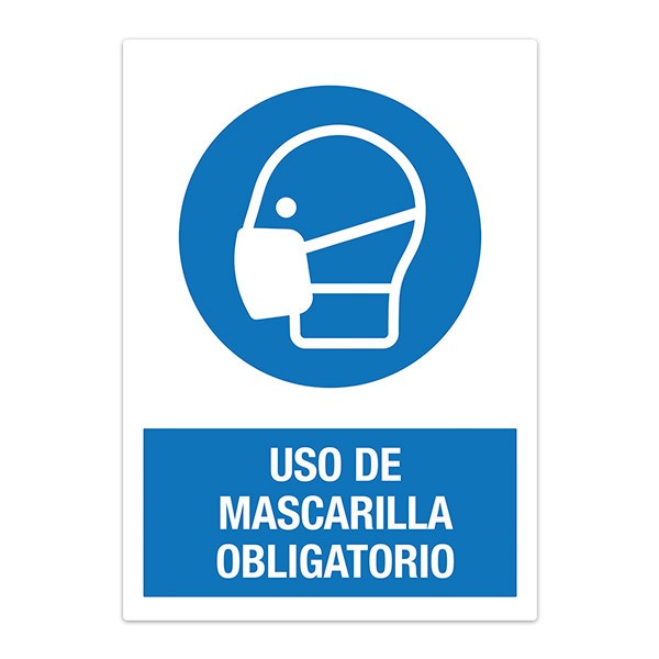 Adesivi per Auto e Moto: Protezione covid19 Maschera obbligatoria spagnolo