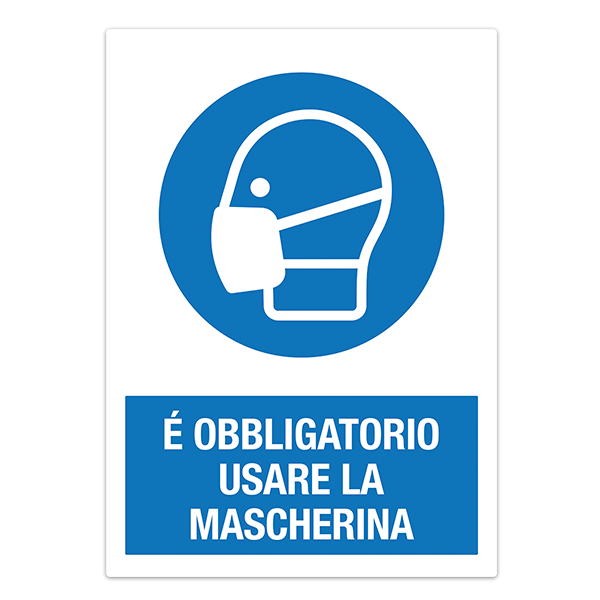 Adesivi per Auto e Moto: Protezione covid19 usa la maschera in italiano
