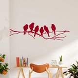 Adesivi Murali: 6 uccelli su un ramo 4