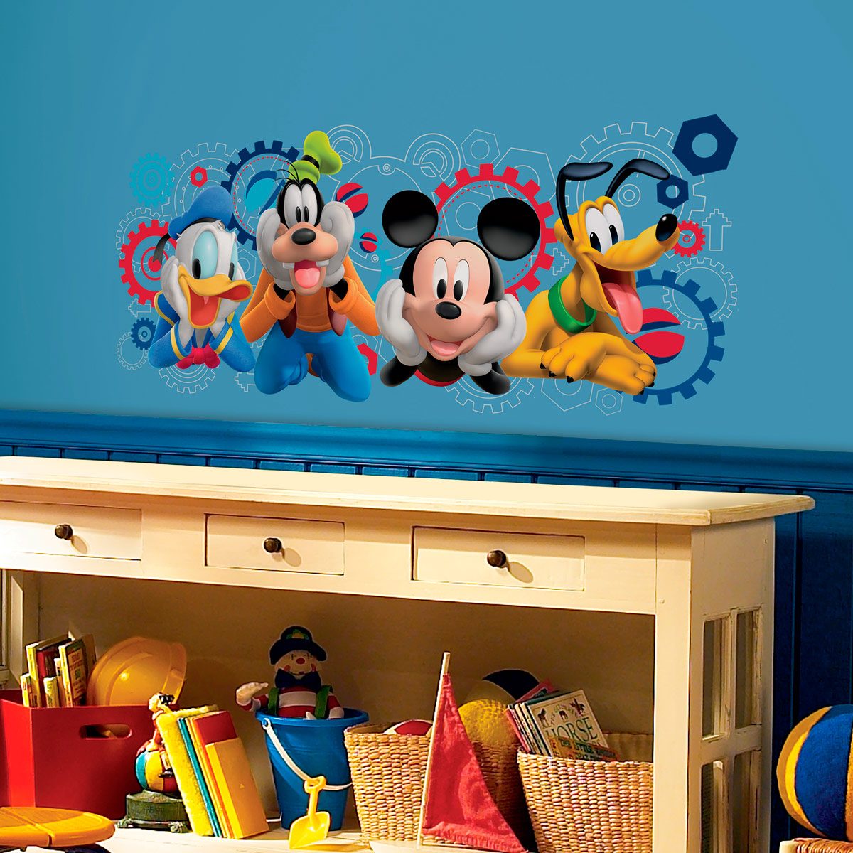 24 adesivi da parete in PVC con testa di topolino, per cameretta dei bambini, in vinile, facile da rimuovere (viola
