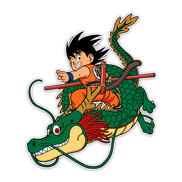 Adesivi per Bambini: Dragon Ball Son Goku con il Drago Shen Long