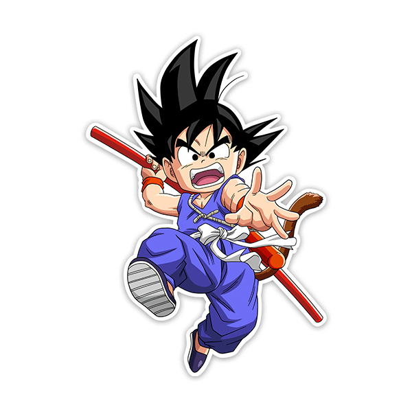 Adesivi per Auto e Moto: Dragon Ball Son Goku con il Bastone Magico