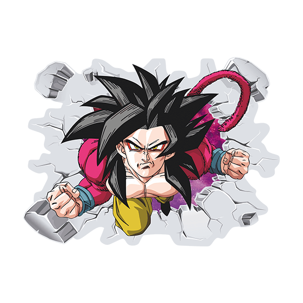 Adesivi per Bambini: Dragon Ball Son Goku Saiyan Livello 4