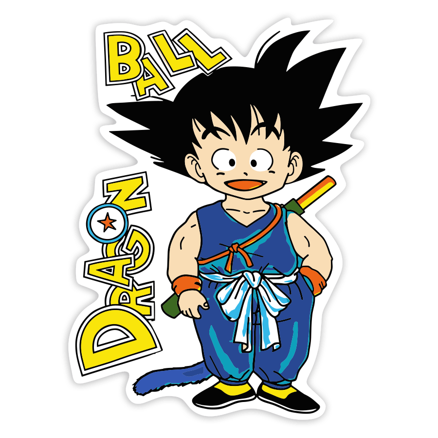 Adesivi per Auto e Moto: Goku Bambino Bastone Magico