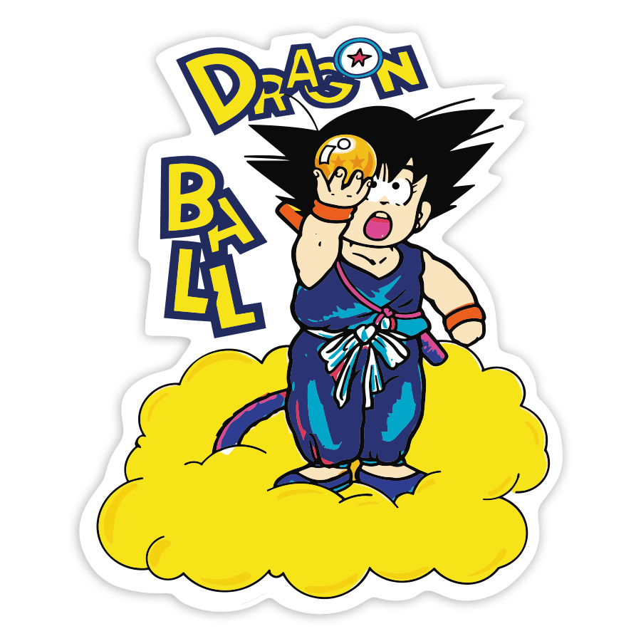 Adesivi per Auto e Moto: Goku Bambino Sfera del Drago