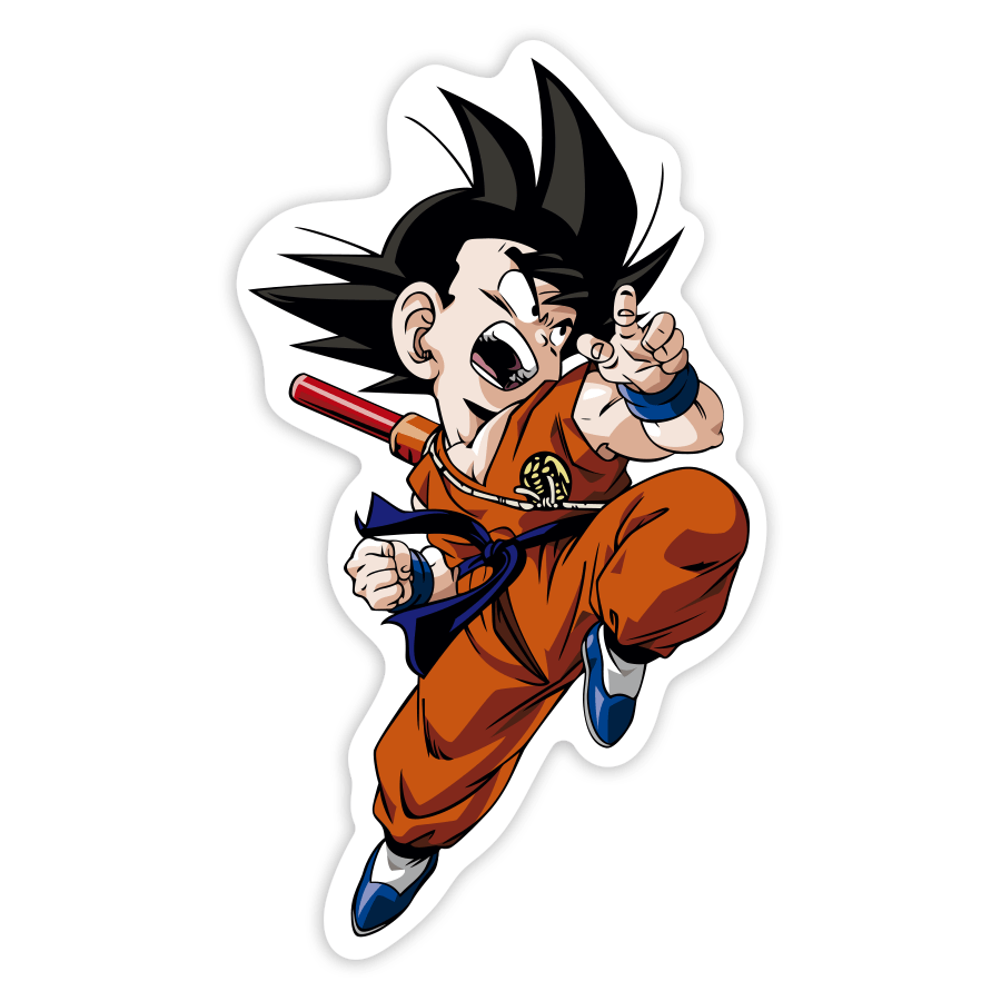 Adesivi per Auto e Moto: Goku Bambino Attacco Aereo