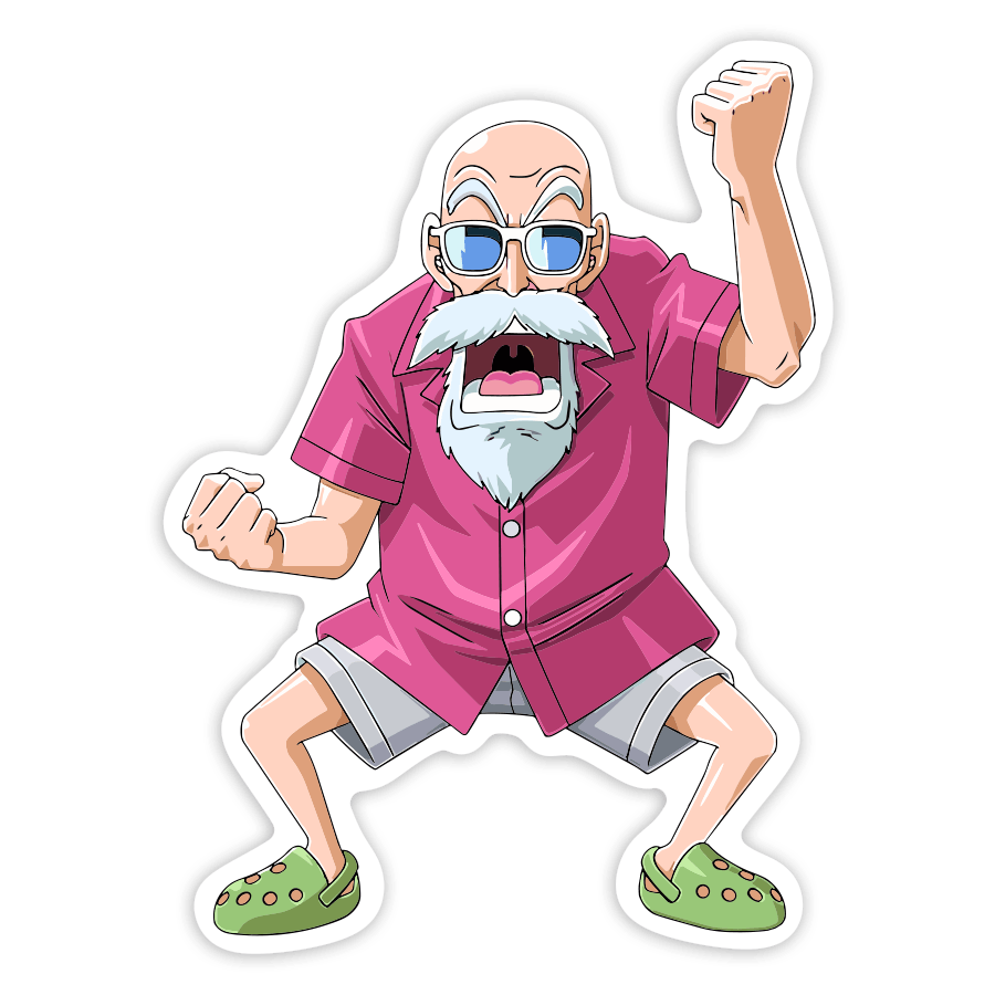 Adesivi per Auto e Moto: Maestro Roshi camicia rosa