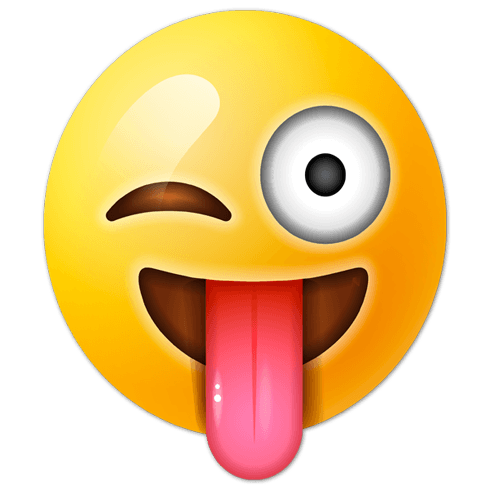 Adesivi Murali: Volto occhiolino e la lingua emoji
