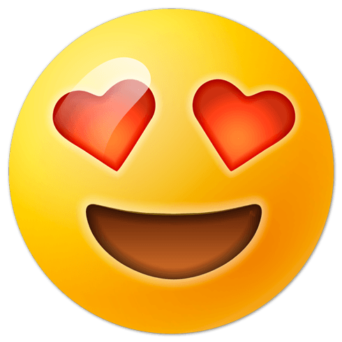 Adesivi Murali: Sorridente viso con gli occhi a forma di cuore