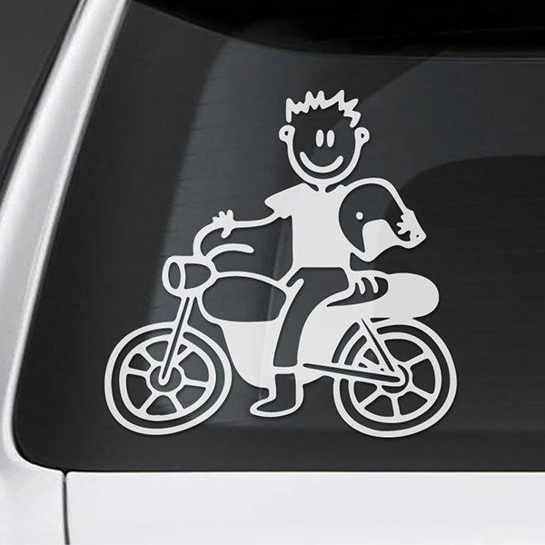 Sticker famiglia Papà in sella a una moto