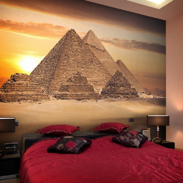 Fotomurali : Piramidi di Giza all'alba 0