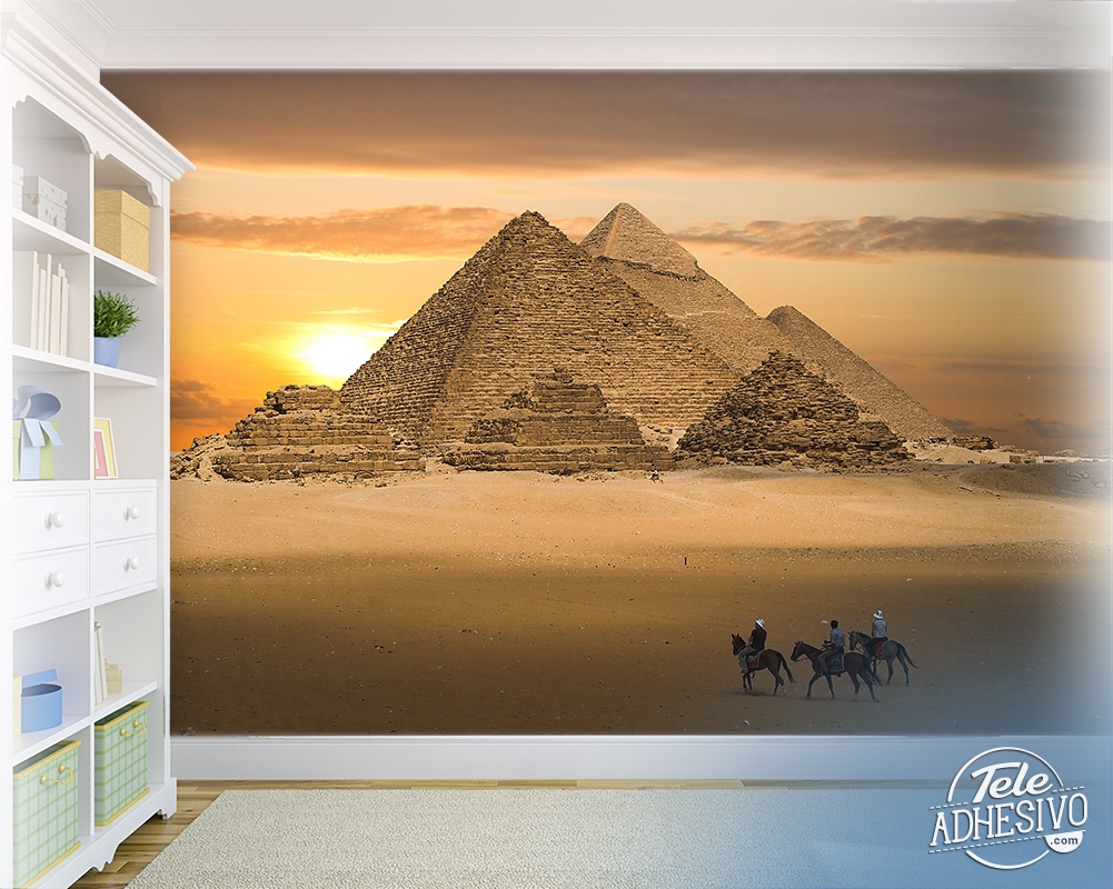 Fotomurali : Piramidi di Giza all'alba