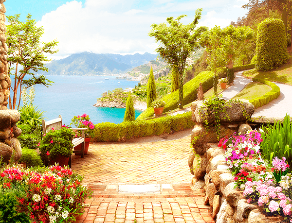 Fotomurali : Giardino sul lago
