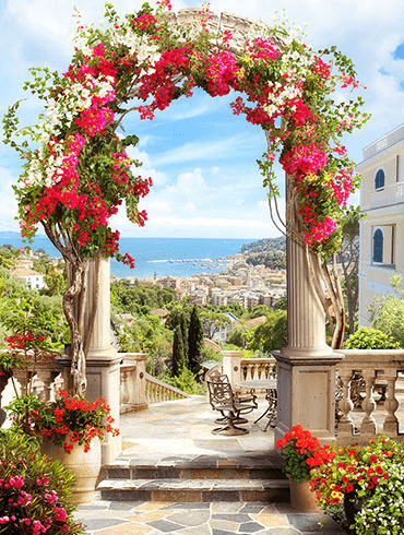Fotomurali : Arco floreale alla costa