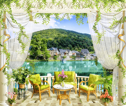 Fotomurali : La terrazza sul lago