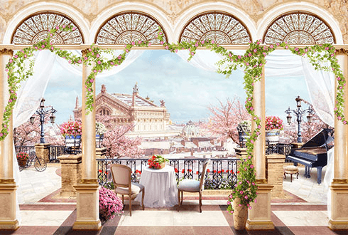 Fotomurali : Grande terrazza in soffitta