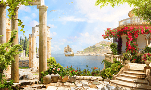 Fotomurali : Belvedere in Grecia