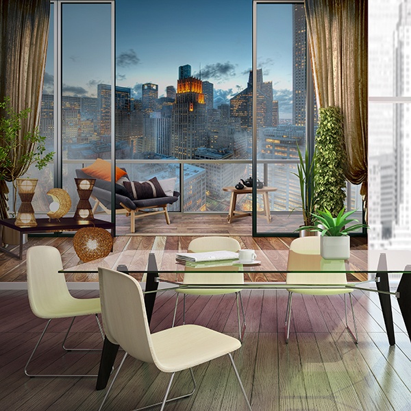 Fotomurali : Terrazza in una grande città