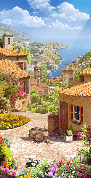 Fotomurali : Villaggio vicino al mare